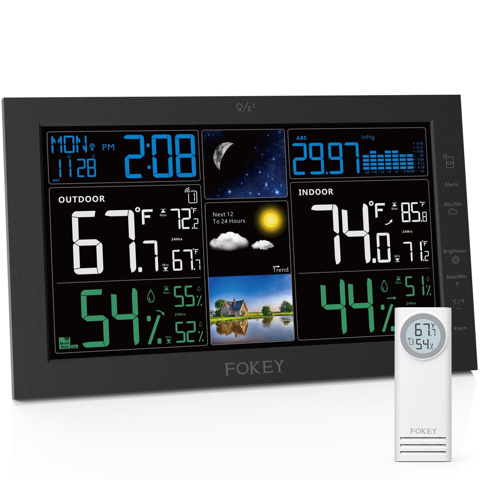 Amazon.com: Fokey Weather Station Wireless Indoor Outdoor, Indoor